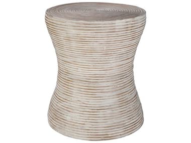 Livabliss by Surya Balinese Round Rattan White End Table LIVBAS001121218