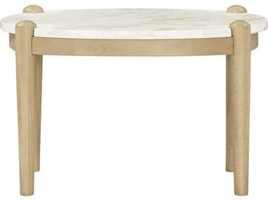Livabliss by Surya Becki Owens Coronado Oval Marble White Tan End Table LIVBOCO001231826