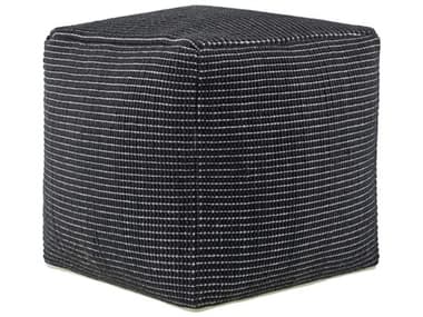 Livabliss by Surya Chunky Grid Charcoal Gray Upholstered Pouf LIVCUPF001181818