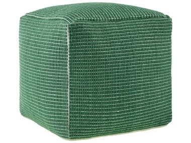 Livabliss by Surya Chunky Grid Emerald Green Upholstered Pouf LIVCUPF002181818
