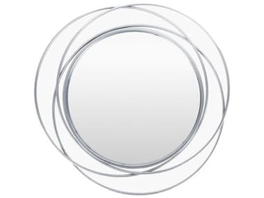 Livabliss by Surya Dixie Painted Metallic Silver Round Wall Mirror LIVDII0013030