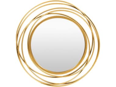 Livabliss by Surya Dixie Painted Gold Round Wall Mirror LIVDII0033030