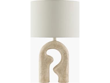 Livabliss by Surya Ellory Painted Cream White Linen Table Lamp LIVERY002