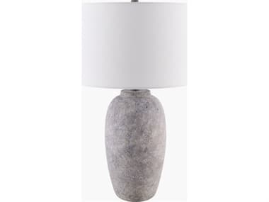 Livabliss by Surya Gasius Painted Light Gray White Linen Buffet Lamp LIVGSU001