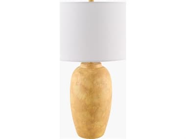 Livabliss by Surya Gasius Painted Yellow White Linen Buffet Lamp LIVGSU004