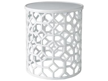 Livabliss by Surya Hale Round Metal White End Table LIVHALE100141416