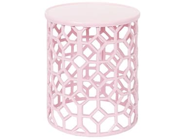 Livabliss by Surya Hale 14" Round Metal Blush End Table LIVHALE105