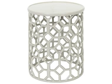 Livabliss by Surya Hale Round Metal Cream End Table LIVHALE107