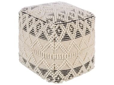 Livabliss by Surya Hygge Black Cream Upholstered Ottoman LIVHGPF007181818