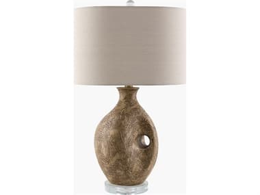 Livabliss by Surya Haria Painted Brown Wheat Linen Buffet Lamp LIVHRI001