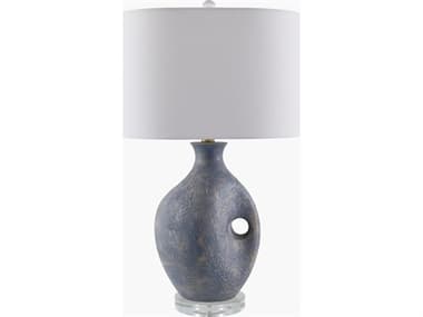 Livabliss by Surya Haria Painted Blue White Linen Buffet Lamp LIVHRI002