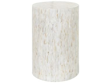 Livabliss by Surya Iridescent 13" Round Tan Ivory End Table LIVISC003