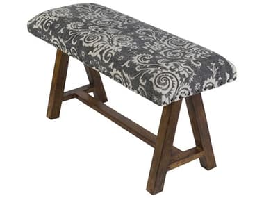 Livabliss by Surya Kanpur Black Brown Upholstered Accent Bench LIVKANP004341216
