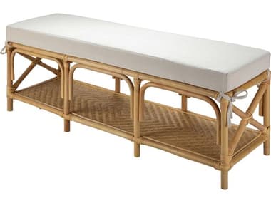 Livabliss by Surya Kaili 51&quot; Wheat Brown Fabric Upholstered Accent Bench LIVKIL001195116