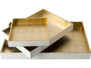 Livabliss by Surya Kalista White Serving Tray (Set of 3) LIVKTA001SET