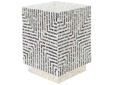 Livabliss by Surya Lharysa Rectangular Wood Black Cream End Table LIVLYH002