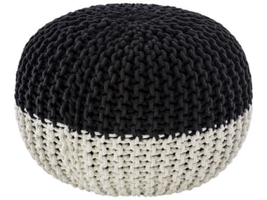 Livabliss by Surya Malmo 20" Black White Ottoman LIVMLPF015