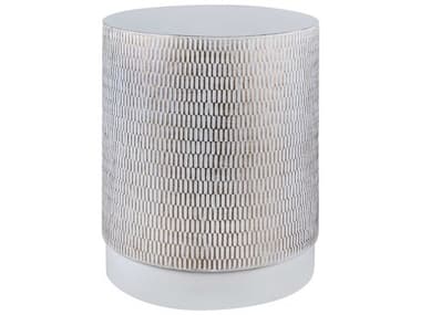 Livabliss by Surya Amenet Round Metal Gold White End Table LIVNEA003191515