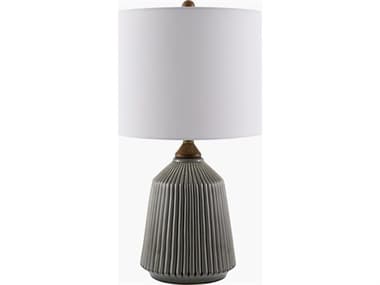 Livabliss by Surya Lennon Glazed Gray White Linen Buffet Lamp LIVNNN004