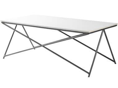 Livabliss by Surya Norah Rectangular Marble White Gold Coffee Table LIVNRH004