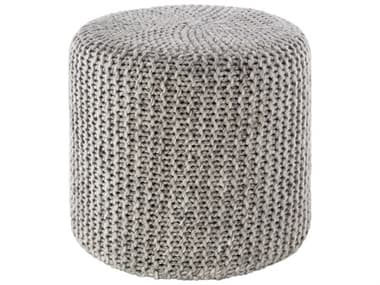 Livabliss by Surya Prado 18" Light Gray Fabric Upholstered Ottoman LIVPOPF003