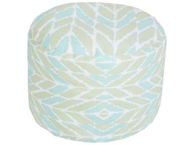 Livabliss by Surya Rain Aqua Seafoam Green Upholstered Pouf LIVPOUF261