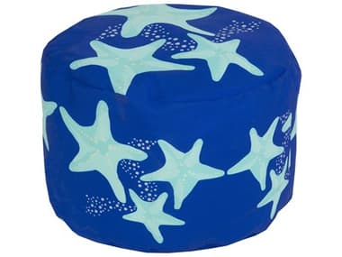 Livabliss by Surya Rain Blue Upholstered Pouf LIVPOUF265