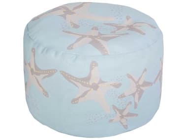 Livabliss by Surya Rain Ice Blue Upholstered Pouf LIVPOUF266