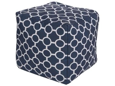 Livabliss by Surya Rain Dark Blue Upholstered Pouf LIVPOUF269