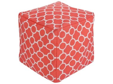 Livabliss by Surya Rain Coral Orange Upholstered Pouf LIVPOUF270