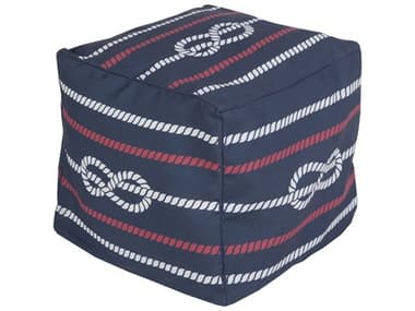 Livabliss by Surya Rain Navy Blue Upholstered Pouf LIVPOUF273