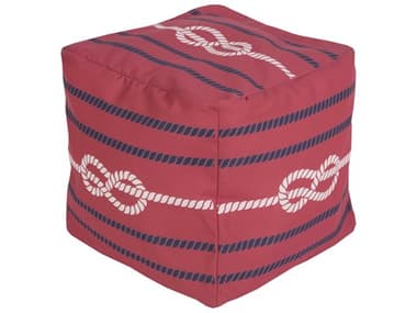 Livabliss by Surya Rain Red Upholstered Pouf LIVPOUF274