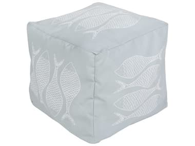 Livabliss by Surya Rain Pale Blue Upholstered Pouf LIVPOUF277