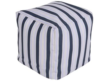 Livabliss by Surya Rain Dark Blue Upholstered Pouf LIVPOUF282