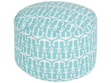 Livabliss by Surya Rain Blue Upholstered Pouf LIVPOUF305