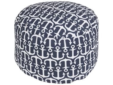 Livabliss by Surya Rain Blue Upholstered Pouf LIVPOUF306