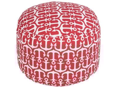 Livabliss by Surya Rain Red Upholstered Pouf LIVPOUF307
