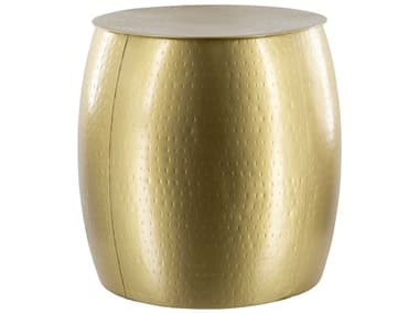 Livabliss by Surya Sansa 15" Round Steel Gold End Table LIVSAA001
