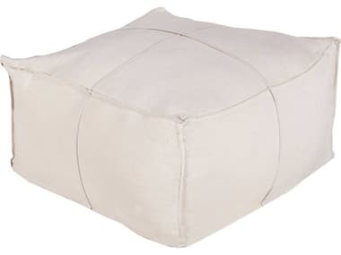 Livabliss by Surya Solid Linen Ivory White Upholstered Ottoman LIVSLPH001