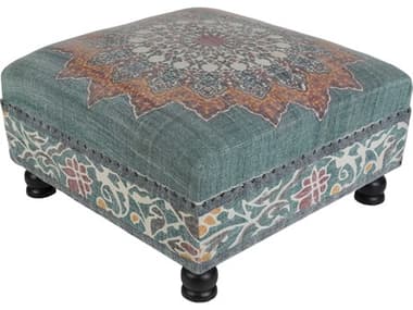 Livabliss by Surya Surat Blue Black Upholstered Ottoman LIVSURA001323216