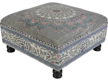 Livabliss by Surya Surat Gray Black Upholstered Ottoman LIVSURA002323216
