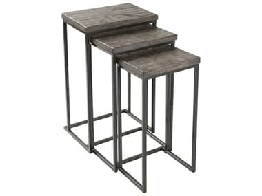 Livabliss by Surya Troyes Rectangular Wood Gray Black End Table LIVTOE001SET