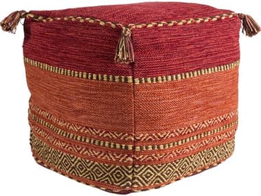 Livabliss by Surya Trenza 18" Brown Fabric Upholstered Ottoman LIVTZPF002