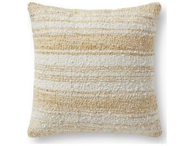 Loloi Rugs Gold / Ivory 18" x 18" Chris Loves Julia Pillow LLDREWGOLDIVORY