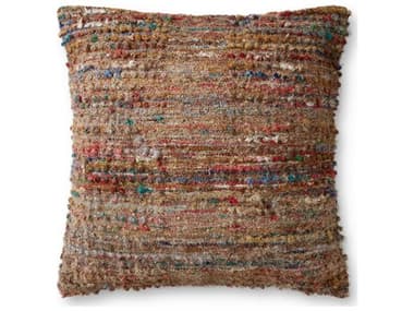 Loloi Rugs Brown / Blue / Red 36" x 36" Pillow LLLFP0072MULTI