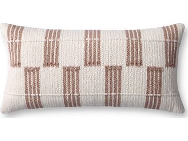 Loloi Rugs Brown Ivory 27" x 12" Pillow LLPLL0136BRIVPI13