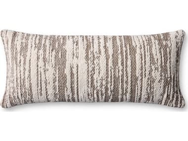 Loloi Rugs Dark Taupe Ivory 35" x 13" Pillow LLPLL0141DTIVPI29