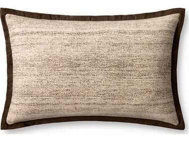 Loloi Rugs Brown Ivory 26" x 16" Pillow LLPLL0143BRIVPI15