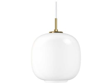 Louis Poulsen VL 9&quot; 1-Light Brass Glossy Opal White Round Mini Pendant LOU5741928530