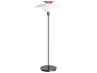 Louis Poulsen PH 51&quot; Tall High Pressure Molded White Opal Acrylic Silver Floor Lamp LOUPH80F